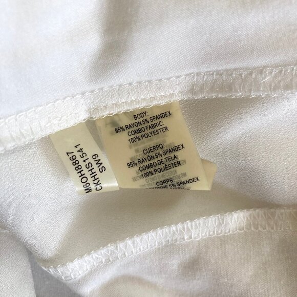 NEW! CALVIN KLEIN White Dressy Tee Cap Sleeve Sz XS - Picture 6 of 6